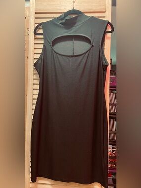 Venus Sleeveless Black Cutout Shift Dress, Size L